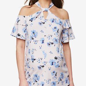 Motherhood Maternity Cold-Shoulder Halter Top - Floral - Pink Multi - MM